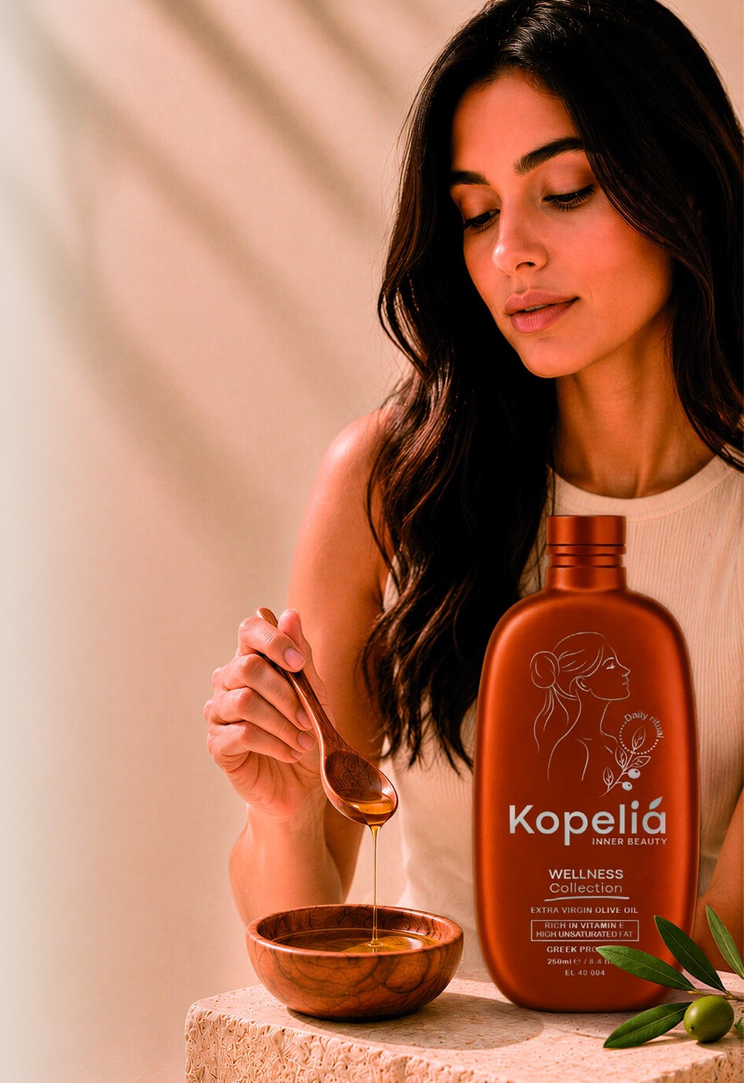 Woman with Kopeliá wellness ritual